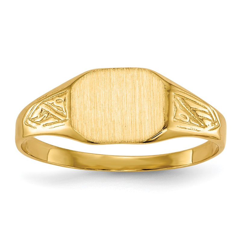 14K Yellow Gold 7.0x8.5mm Open Back Signet Ring