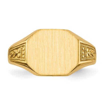 14K Yellow Gold 9.0x11.0mm Open Back Signet Ring