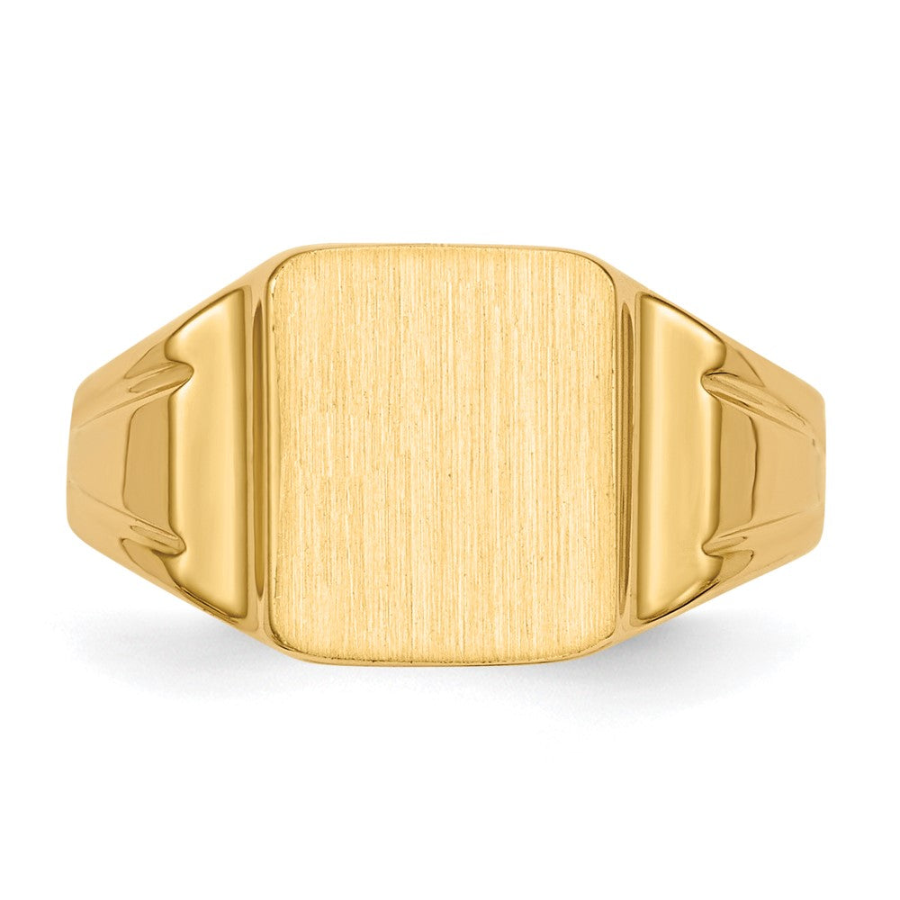 14K Yellow Gold 9.5x8.5mm Closed Back Signet Ring