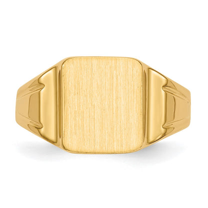 14K Yellow Gold 9.5x8.5mm Closed Back Signet Ring