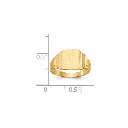 14K Yellow Gold 9.5x8.5mm Closed Back Signet Ring