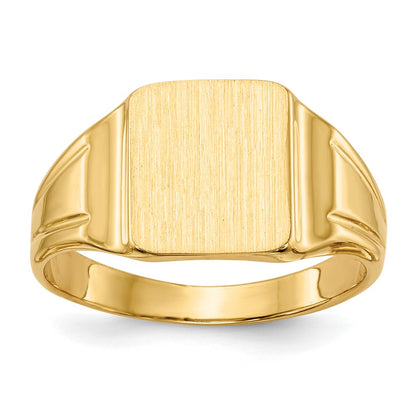 14K Yellow Gold 9.5x8.5mm Closed Back Signet Ring