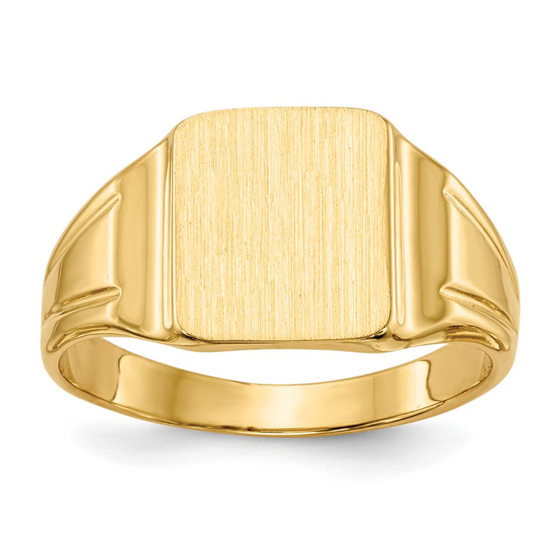 14K Yellow Gold 9.5x8.5mm Closed Back Signet Ring