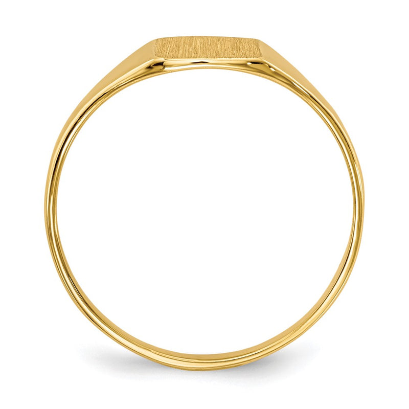 14K Yellow Gold 6.5x7.0mm Closed Back Signet Ring