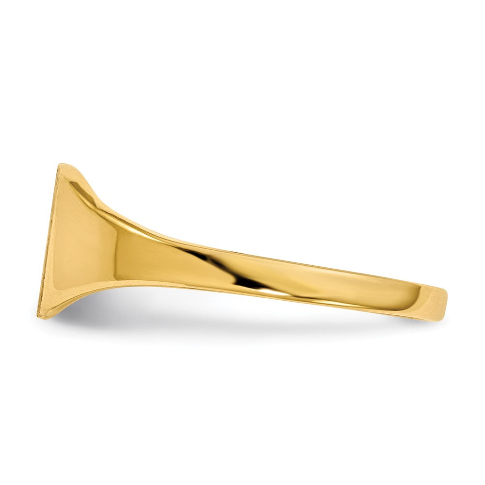 14K Yellow Gold 6.5x7.0mm Closed Back Signet Ring