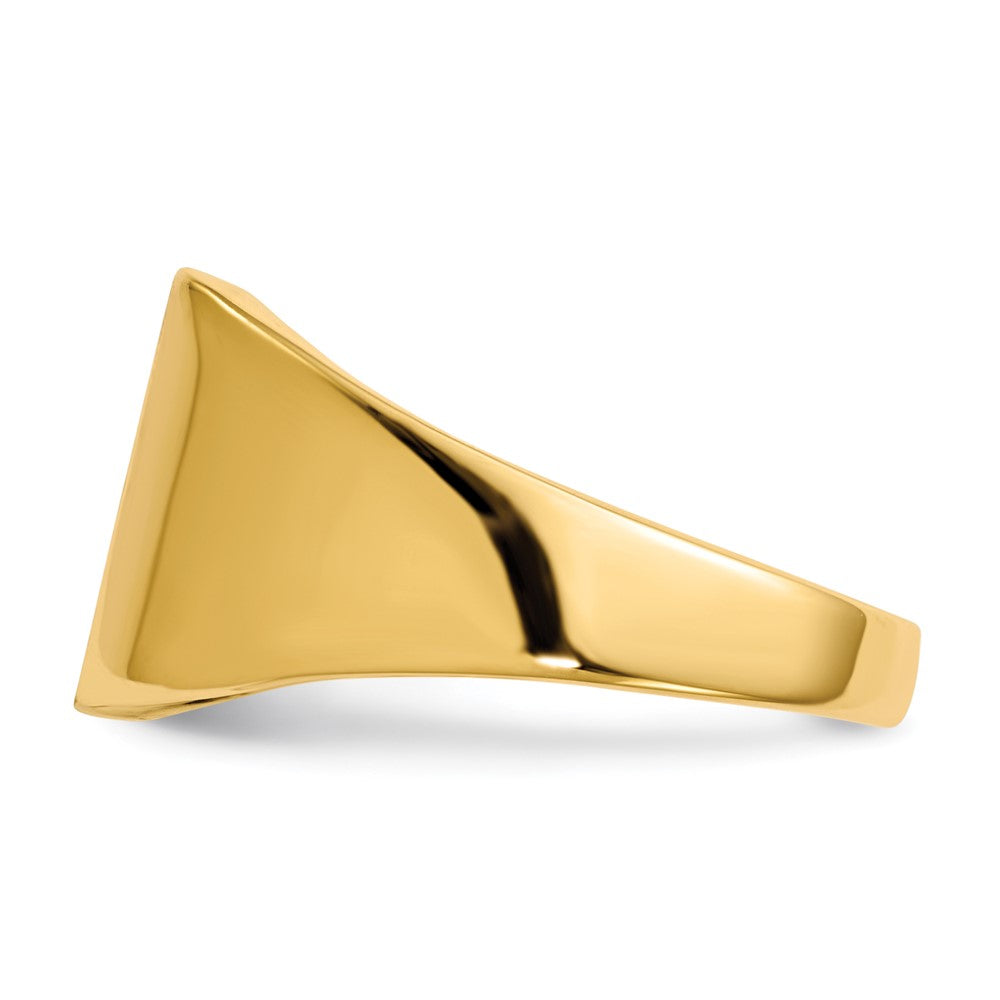 14K Yellow Gold 11.5x11.0mm Closed Back Signet Ring