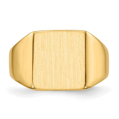 14K Yellow Gold 11.5x11.0mm Closed Back Signet Ring