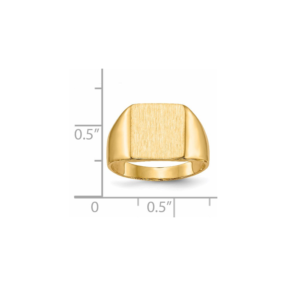 14K Yellow Gold 11.5x11.0mm Closed Back Signet Ring