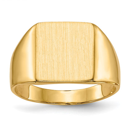 14K Yellow Gold 11.5x11.0mm Closed Back Signet Ring