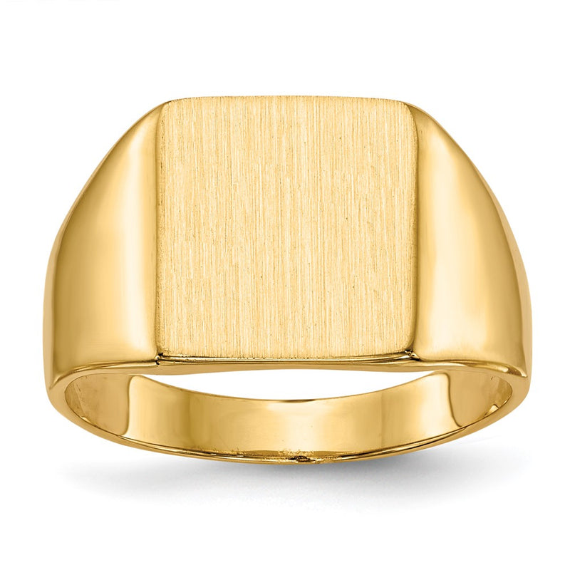 14K Yellow Gold 11.5x11.0mm Closed Back Signet Ring