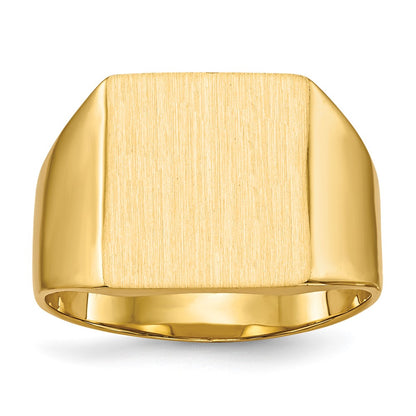 (Custom Order 10gm Olga Gerasymiv) 14K Yellow Gold 13.0x12.0mm Closed Back Mens Signet Ring