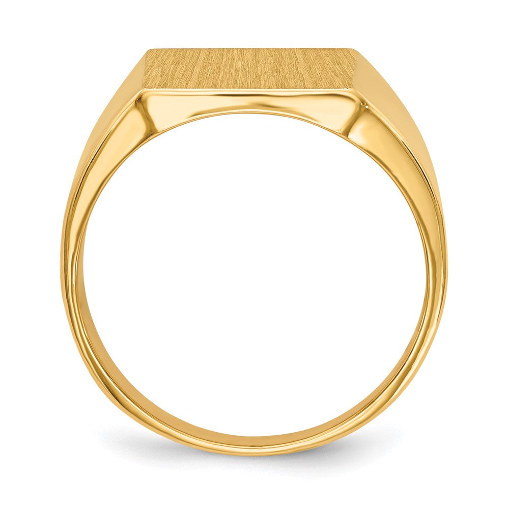 14K Yellow Gold 15.0x13.5mm Closed Back Mens Signet Ring