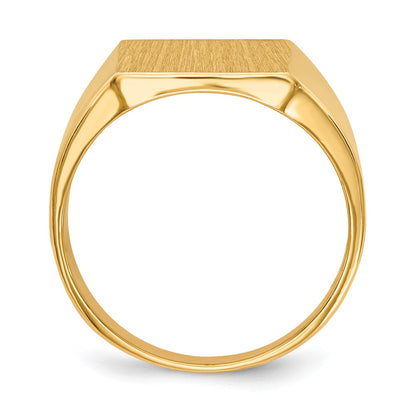 14K Yellow Gold 15.0x13.5mm Closed Back Mens Signet Ring