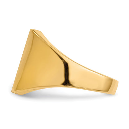 14K Yellow Gold 15.0x13.5mm Closed Back Mens Signet Ring