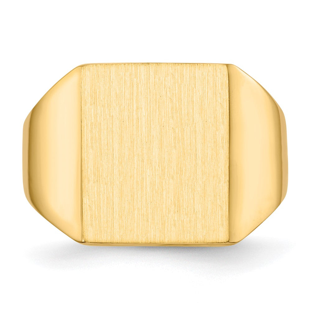 14K Yellow Gold 15.0x13.5mm Closed Back Mens Signet Ring