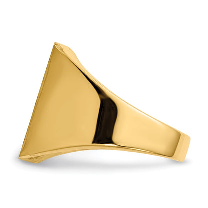 14K Yellow Gold 15.0x17.0.0mm Closed Back Mens Signet Ring