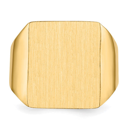 14K Yellow Gold 15.0x17.0.0mm Closed Back Mens Signet Ring