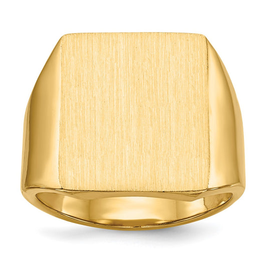 14K Yellow Gold 15.0x17.0.0mm Closed Back Mens Signet Ring