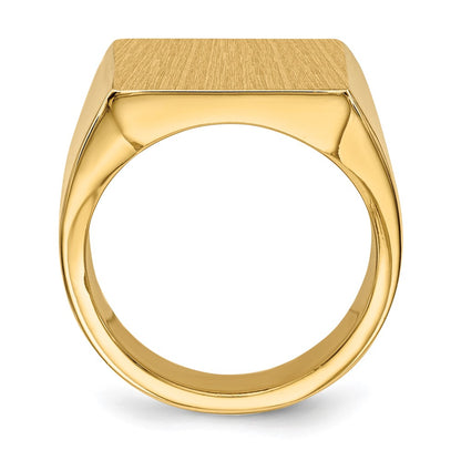 14K Yellow Gold 17.5x16.5mm Closed Back Mens Signet Ring
