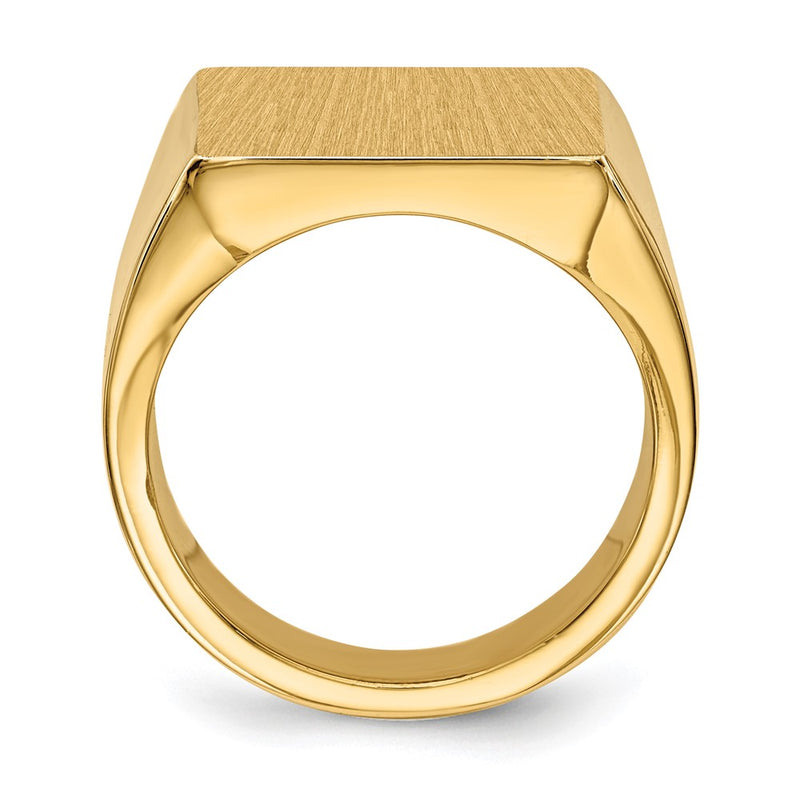 14K Yellow Gold 17.5x16.5mm Closed Back Mens Signet Ring