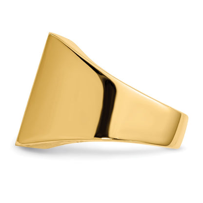 14K Yellow Gold 17.5x16.5mm Closed Back Mens Signet Ring