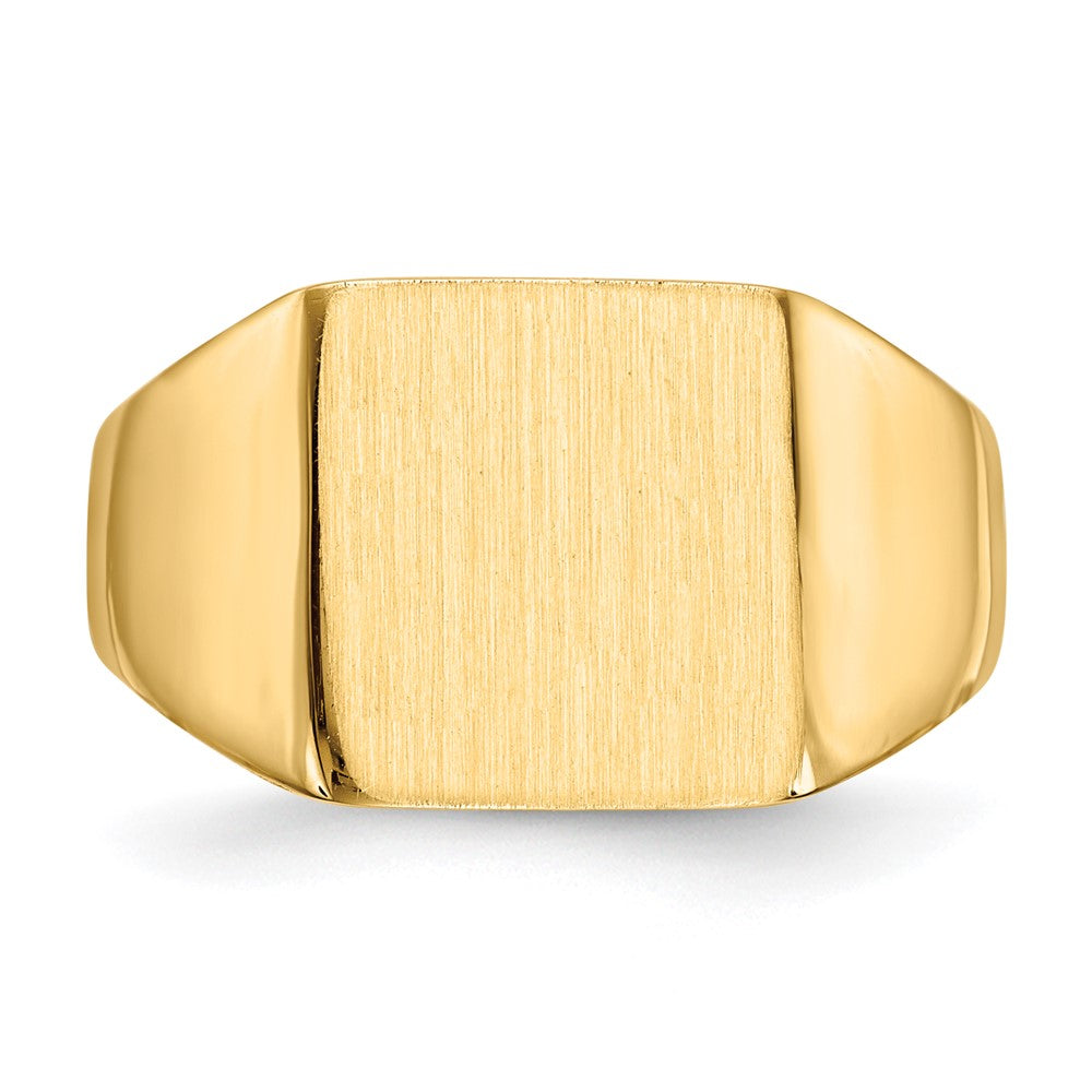 14K Yellow Gold 11.5x11.0mm Open Back Signet Ring
