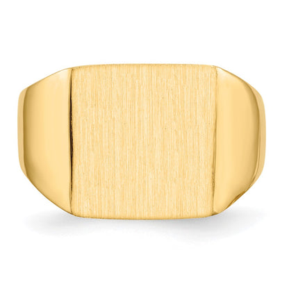 14K Yellow Gold 13.0x13.0mm Open Back Men's Signet Ring