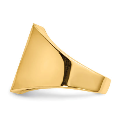 14K Yellow Gold 17.5x15.0mm Open Back Mens Signet Ring