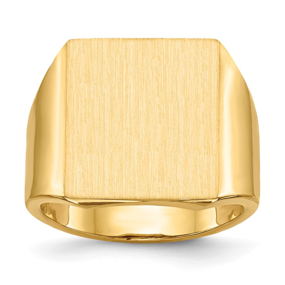 14K Yellow Gold 17.5x15.0mm Open Back Mens Signet Ring