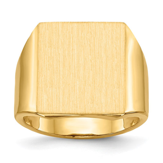 14K Yellow Gold 17.5x15.0mm Open Back Mens Signet Ring