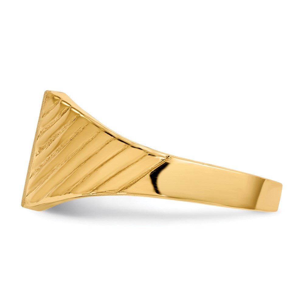 14K Yellow Gold 8.0x6.0mm Closed Back Child's Signet Ring