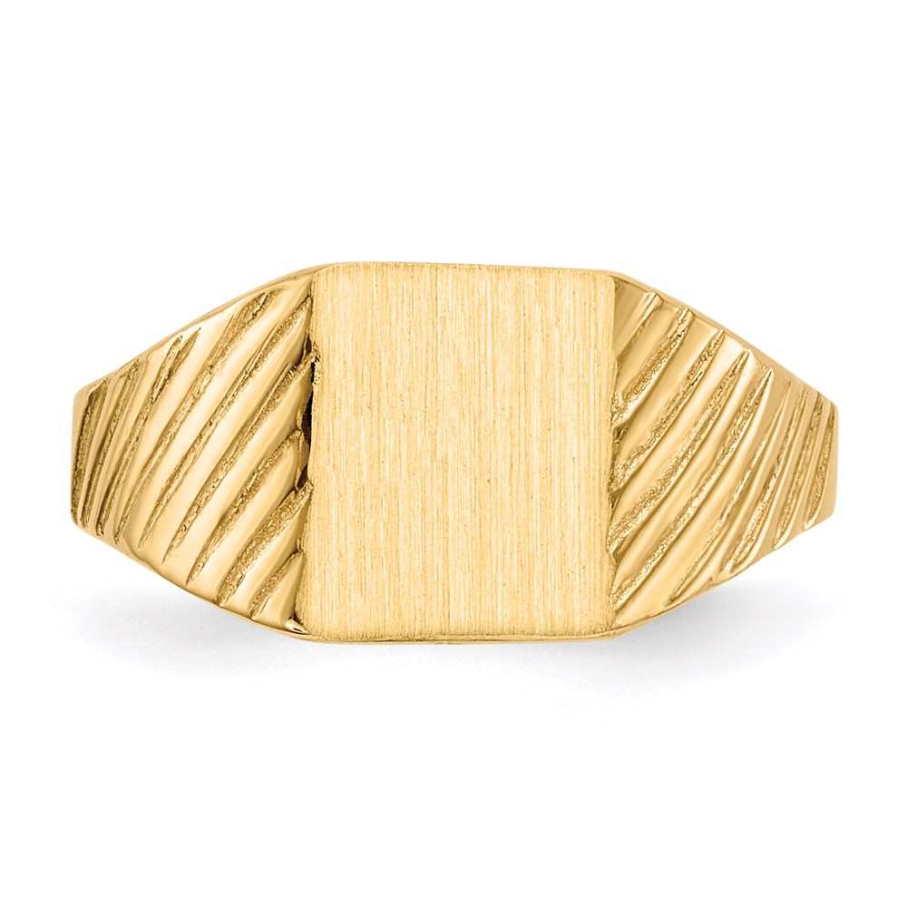 14K Yellow Gold 8.0x6.0mm Closed Back Child's Signet Ring