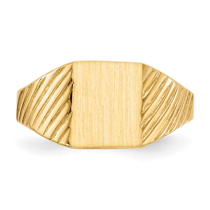 14K Yellow Gold 8.0x6.0mm Closed Back Child's Signet Ring