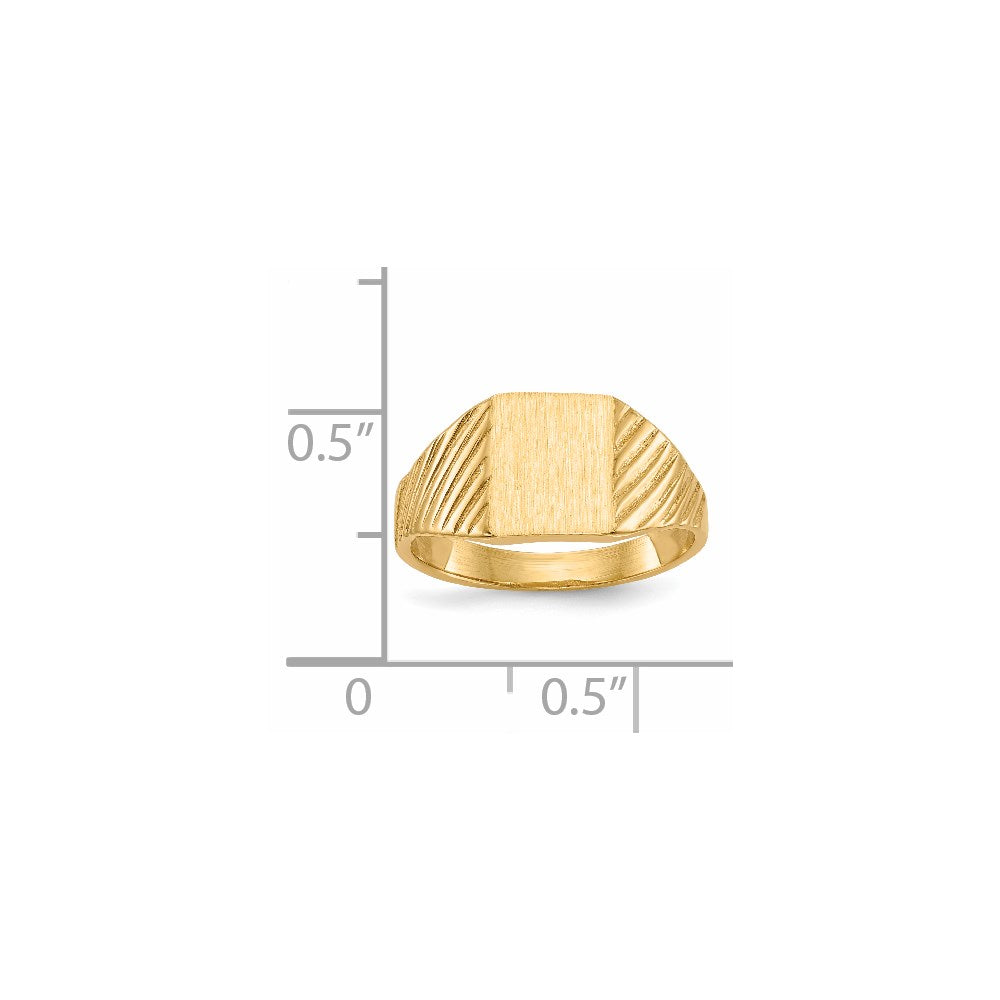14K Yellow Gold 8.0x6.0mm Closed Back Child's Signet Ring