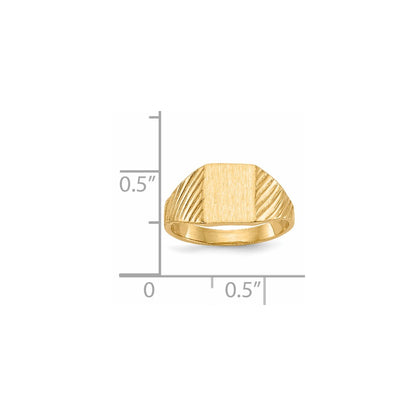 14K Yellow Gold 8.0x6.0mm Closed Back Child's Signet Ring