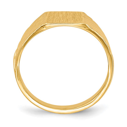 14K Yellow Gold 8.5x7.0mm Open Back Child's Signet Ring
