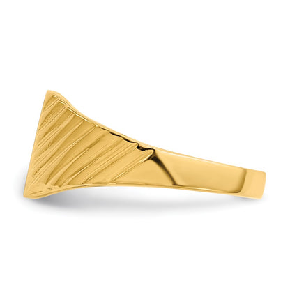 14K Yellow Gold 8.5x7.0mm Open Back Child's Signet Ring