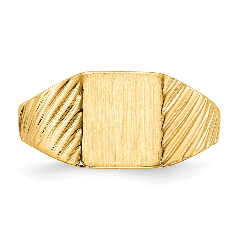 14K Yellow Gold 8.5x7.0mm Open Back Child's Signet Ring