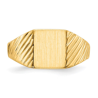 14K Yellow Gold 8.5x7.0mm Open Back Child's Signet Ring