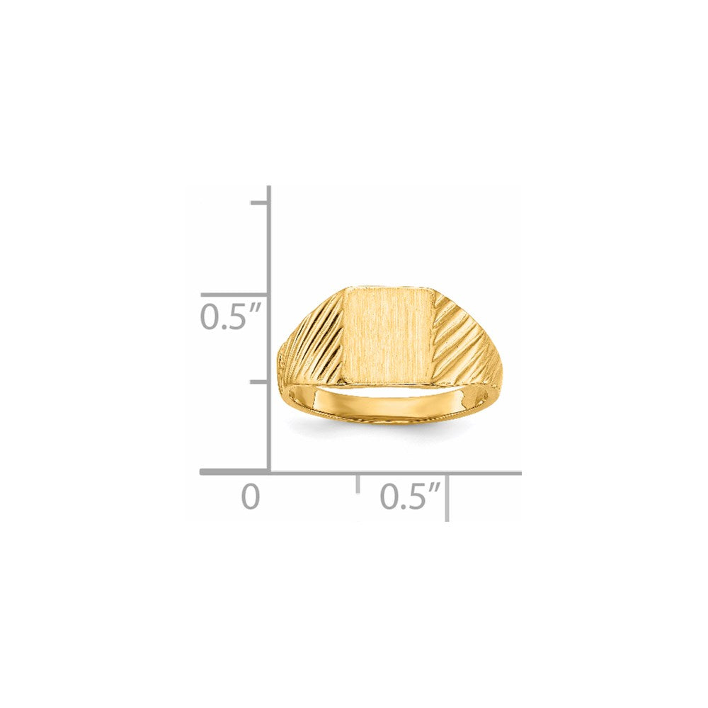 14K Yellow Gold 8.5x7.0mm Open Back Child's Signet Ring