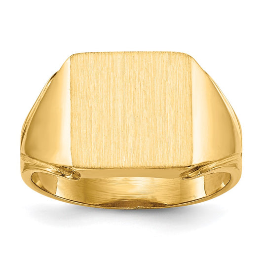 14K Yellow Gold 12.0x12.0mm Open Back Men's Signet Ring