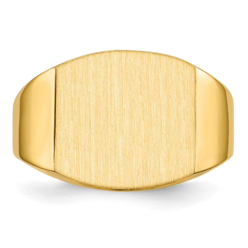 14K Yellow Gold 13.5x14.5mm Closed Back Men's Signet Ring