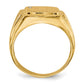 14K Yellow Gold 11.5x12.0mm Grooved Sides Open Back AAA Real Diamond Men's Signet Ring