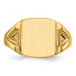 14K Yellow Gold 12.0x11.0mm Open Back VS Real Diamond Men's Signet Ring