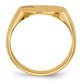 14K Yellow Gold 15.0x15.0mm Closed Back AA Real Diamond Men's Signet Ring