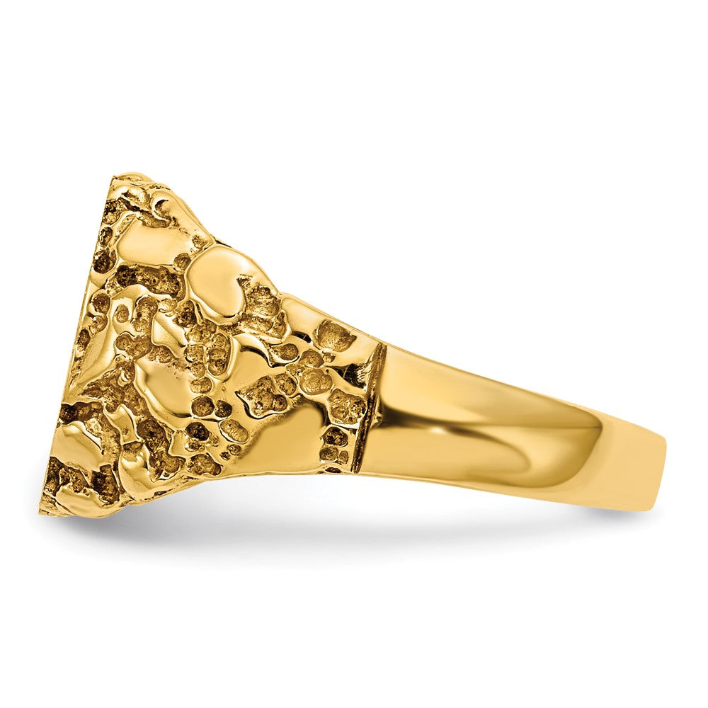 14K Yellow Gold 10.0x11.5mm VS Real Diamond Closed Back Signet Ring