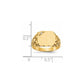 14K Yellow Gold 10.0x11.5mm AA Real Diamond Closed Back Signet Ring
