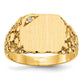 14K Yellow Gold 10.0x11.5mm AA Real Diamond Closed Back Signet Ring