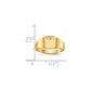 14K Yellow Gold 8.0x7.0mm Closed Back AA Real Diamond Signet Ring