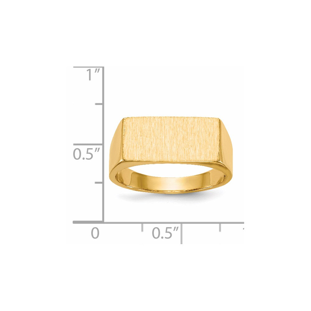 14K Yellow Gold 8.0x16.5mm Closed Back Men's Signet Ring